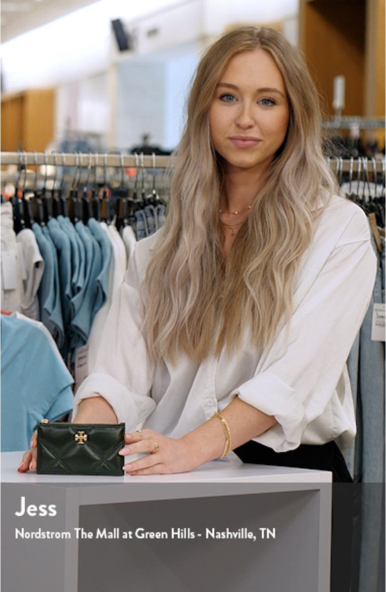 Kira Diamond Quilted Leather Zip Card Case, sales video thumbnail