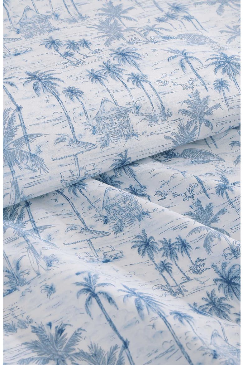 Surfside Cotton Percale Sheet Set, Alternate, color, WHITE / BLUE MULTI
