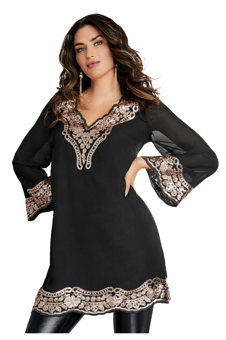 Sequin Tunic, Main, color, GOLD EMBELLISHMENT