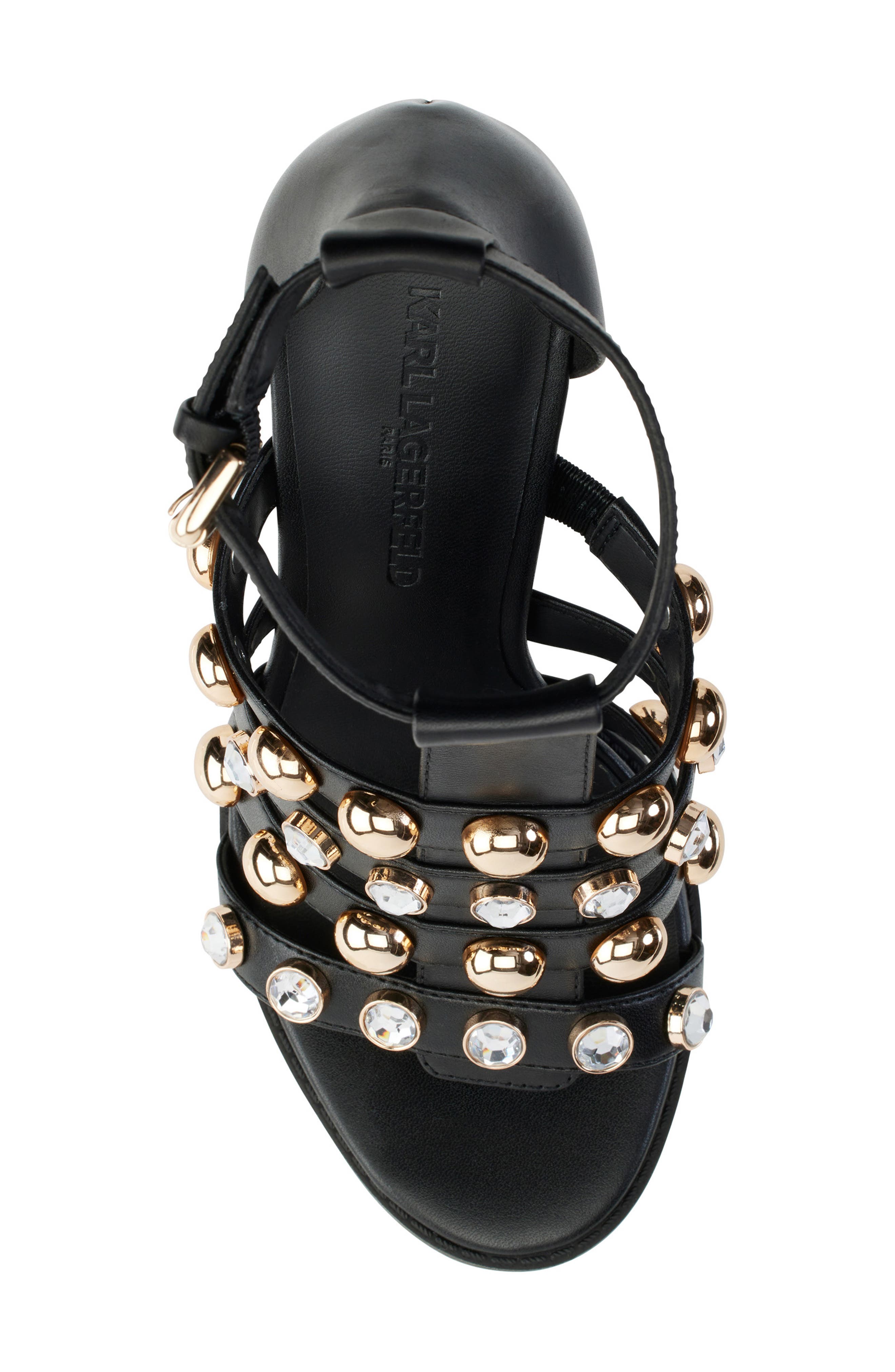 KARL LAGERFELD PARIS Brexton Studded T-Strap Sandal, Alternate, color, 