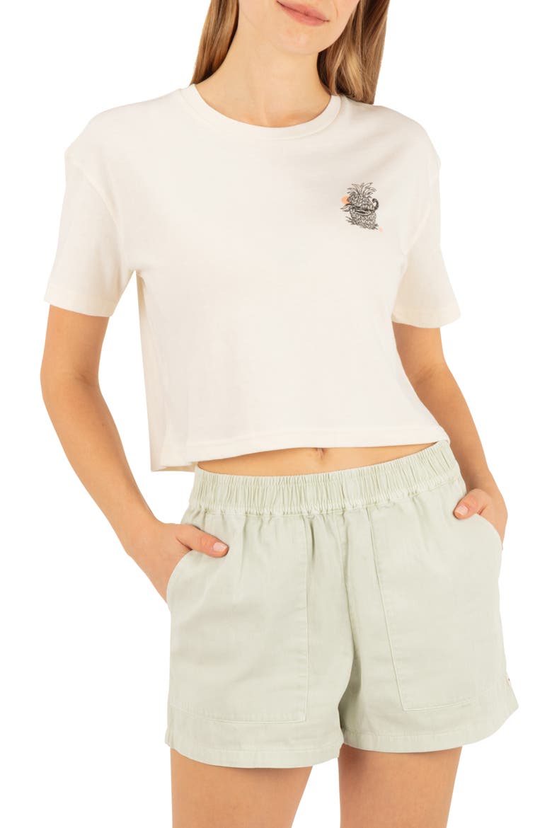 Tropical Trouble Graphic Boxy Cropped T-Shirt, Main, color, CREAM