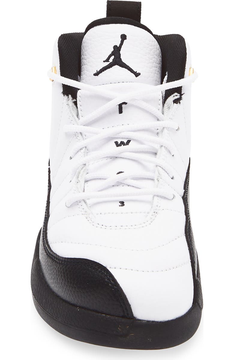 Nike Kids' Air Jordan 12 Retro Basketball Shoe, Alternate, color, 117 White/Black
