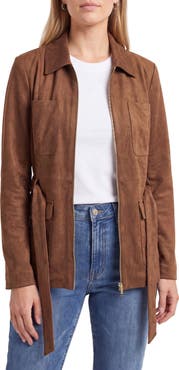 Bagatelle Faux Suede Utility Jacket