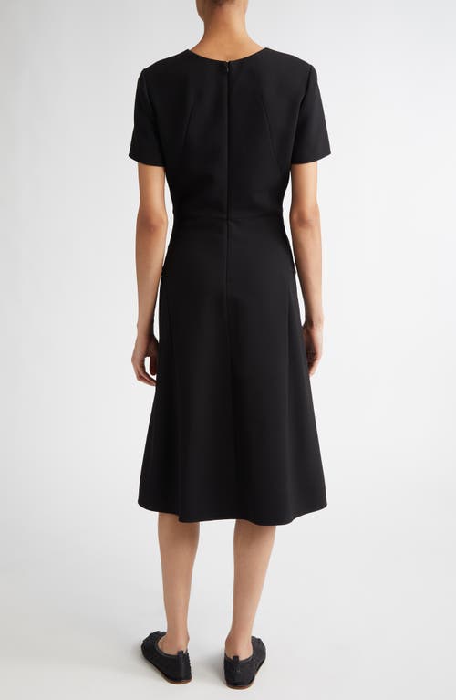 Shop Fforme Lyla Sculpted Double Crepe Midi Dress In Black