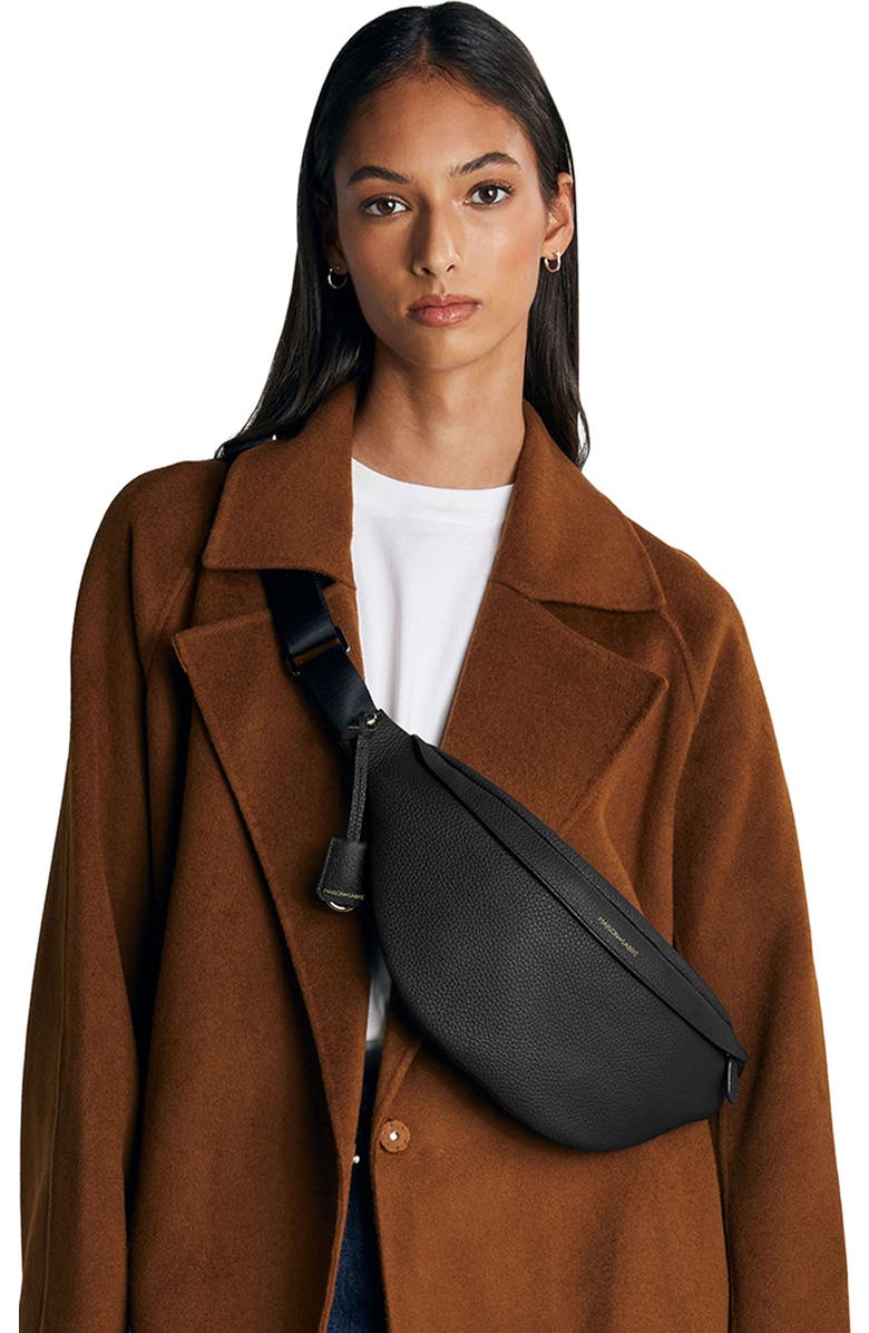 MAISON de SABRÉ Large Leather Sling Bag, Alternate, color, Black Caviar