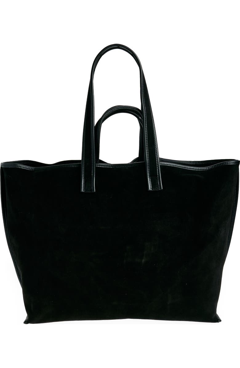 KASSL Large Contrast Trim Suede Tote, Alternate, color,