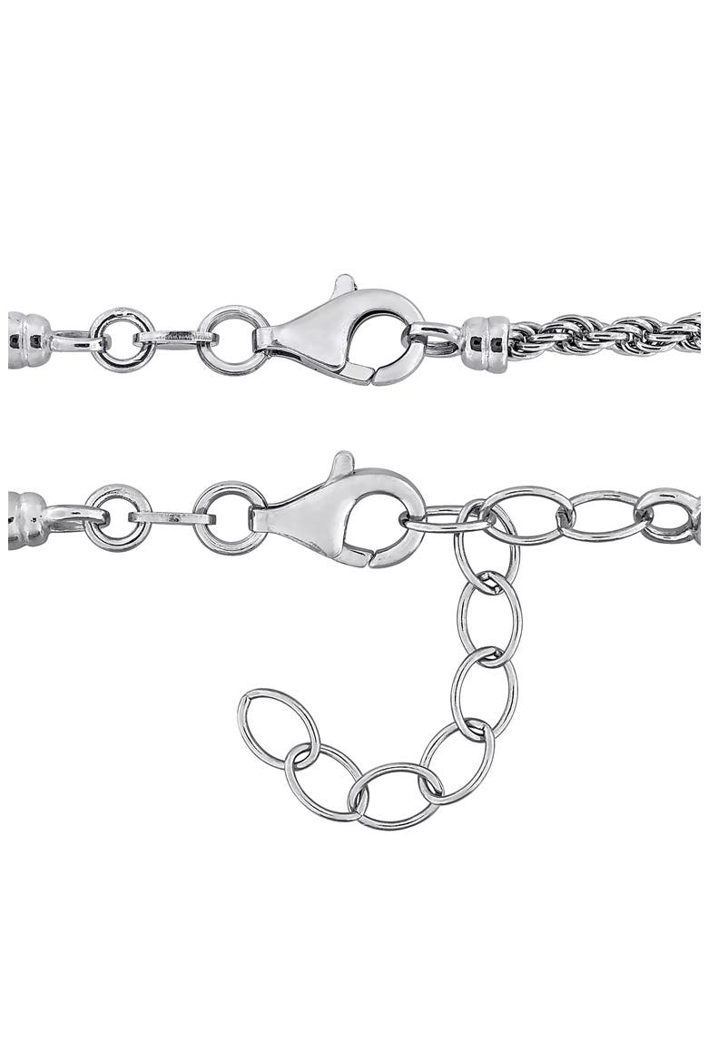2.5mm Curb & 6.3mm Hammered Rope Chain Necklace & Bracelet Set, Alternate, color, SILVER
