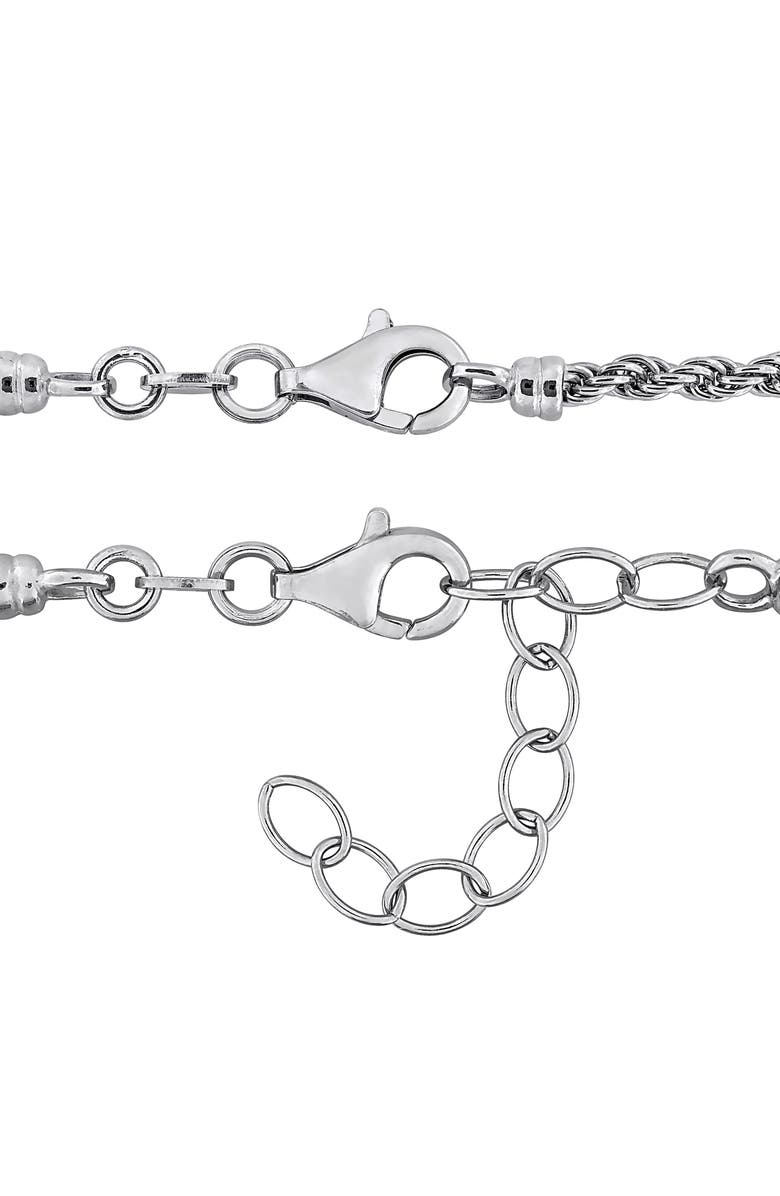 DELMAR 2.5mm Curb & 6.3mm Hammered Rope Chain Necklace & Bracelet Set, Alternate, color,