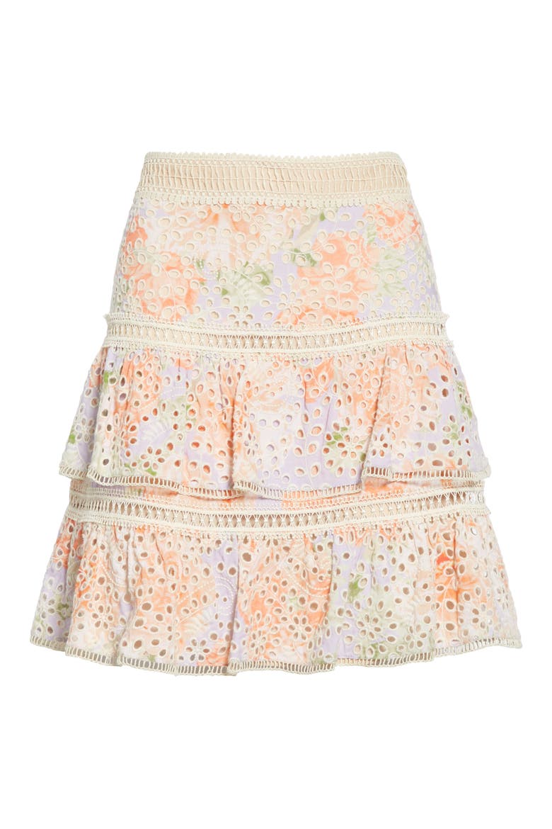 Kirsten Embroidered Eyelet Skirt, Alternate, color, POSY GRDN DUSTY ORCHID/ MULTI