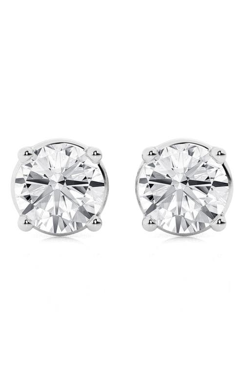 Badgley Mischka Collection 14k Gold Round Cut Near Colorless Lab-created Diamond Stud Earrings In 1.5 Ctw White Gold
