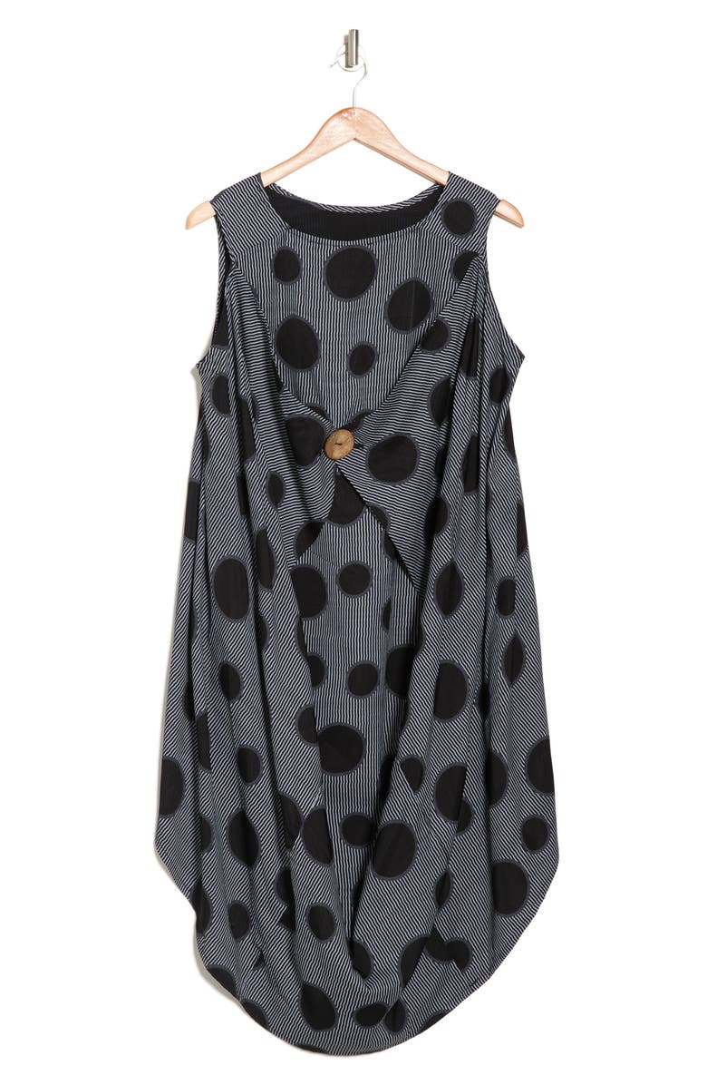 PATRIZIA LUCA Scoop Neck Sleeveless Dot Stripe Print Dress, Alternate, color,