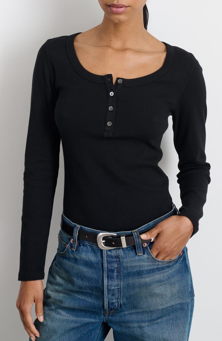 Alex Mill Everyday Long Sleeve Rib Henley, Main, color, 