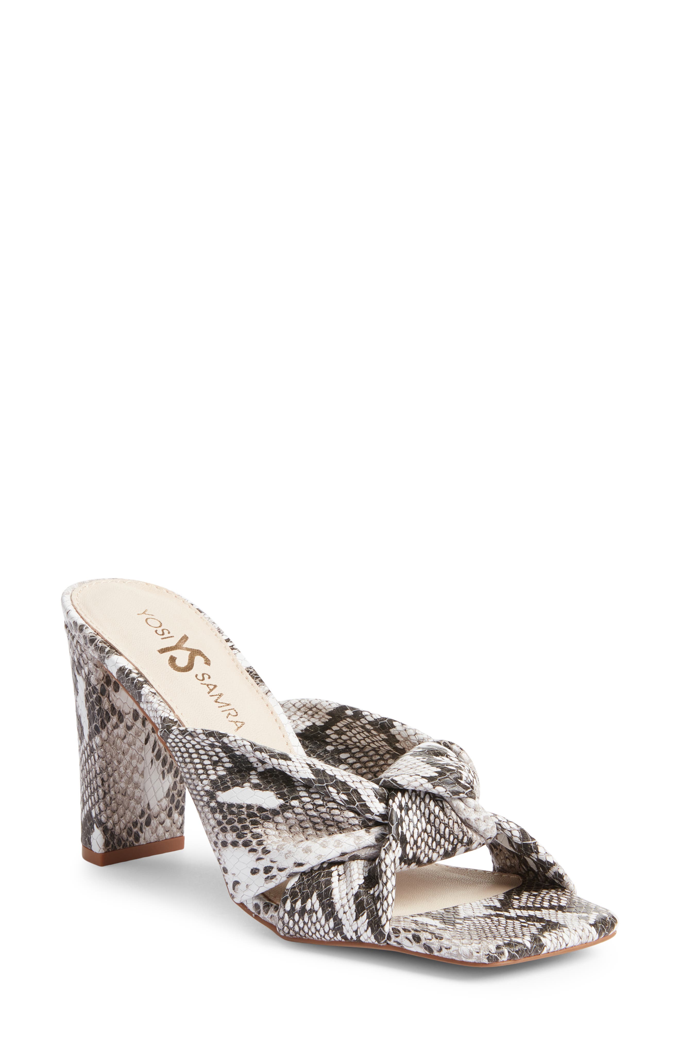Hazel Knotted Slide Sandal, Main, color, NATURAL SNAKE