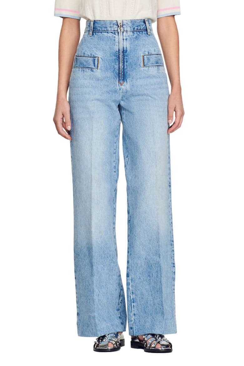 Wide-leg jeans, Main, color, BLUE JEAN