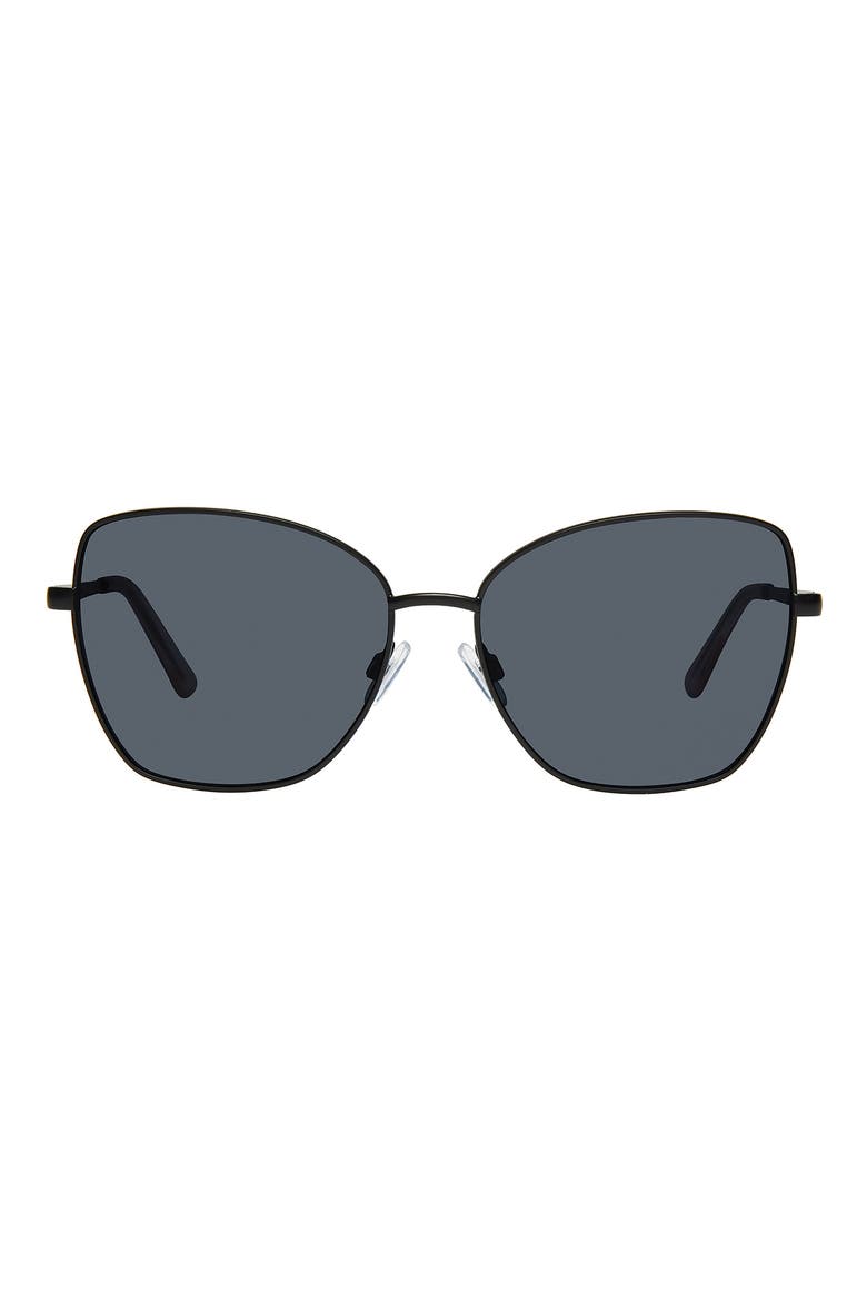 58mm Cat Eye Sunglasses, Main, color, BLACK CRYSTAL BLUSH/ SMOKE