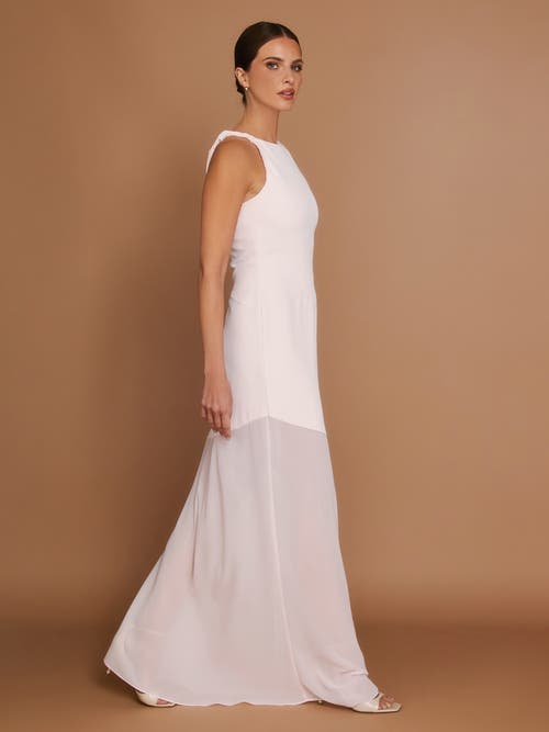 Six Stories Twist Strap Sheer Hem Maxi Dress In Pink