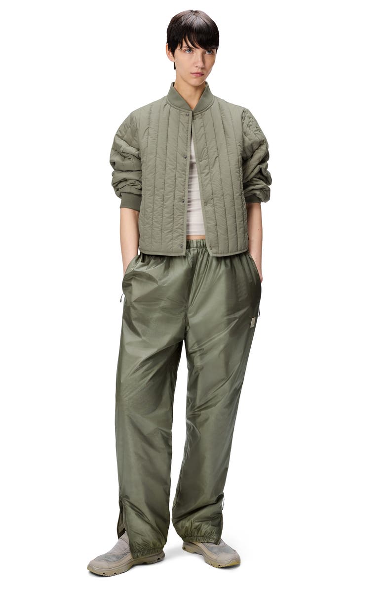 Rains Banja Water Resistant Channel Quilted Bomber Jacket, Alternate, color, Drift