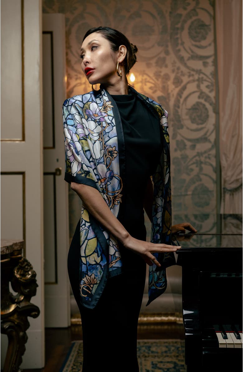 Elizabetta Tiffany - Long Silk Scarf for Women, Alternate, color, Lavender