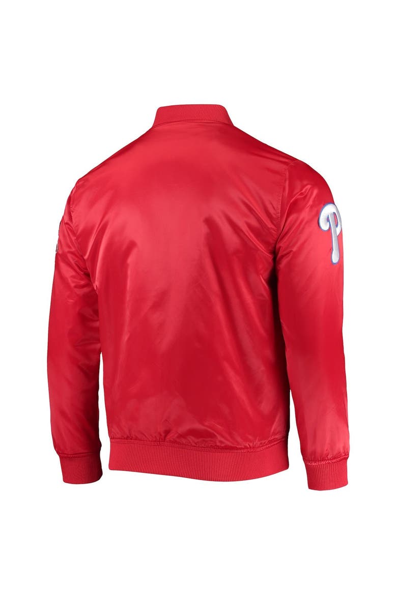 Men's Pro Standard Red Philadelphia Phillies Wordmark Satin Full-Snap Jacket, Alternate, color, Red
