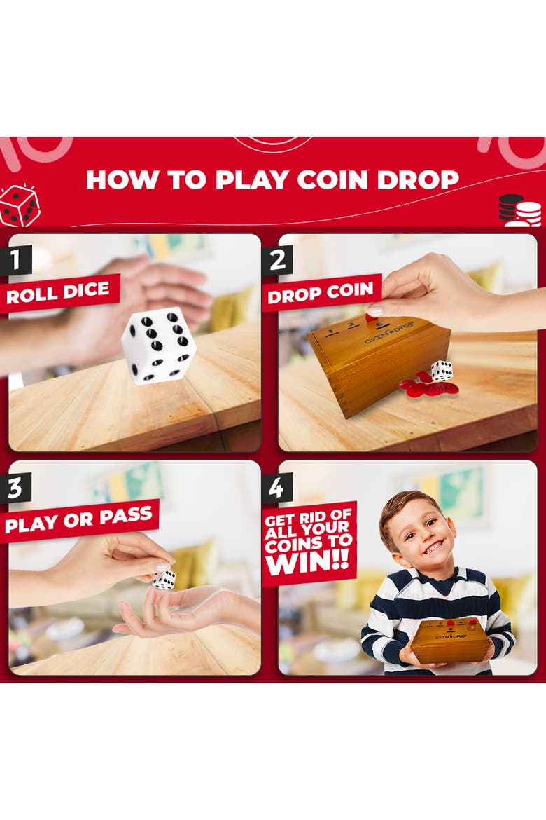 Coin Drop | Simple + Strategic Dice Game, Alternate, color, Brown