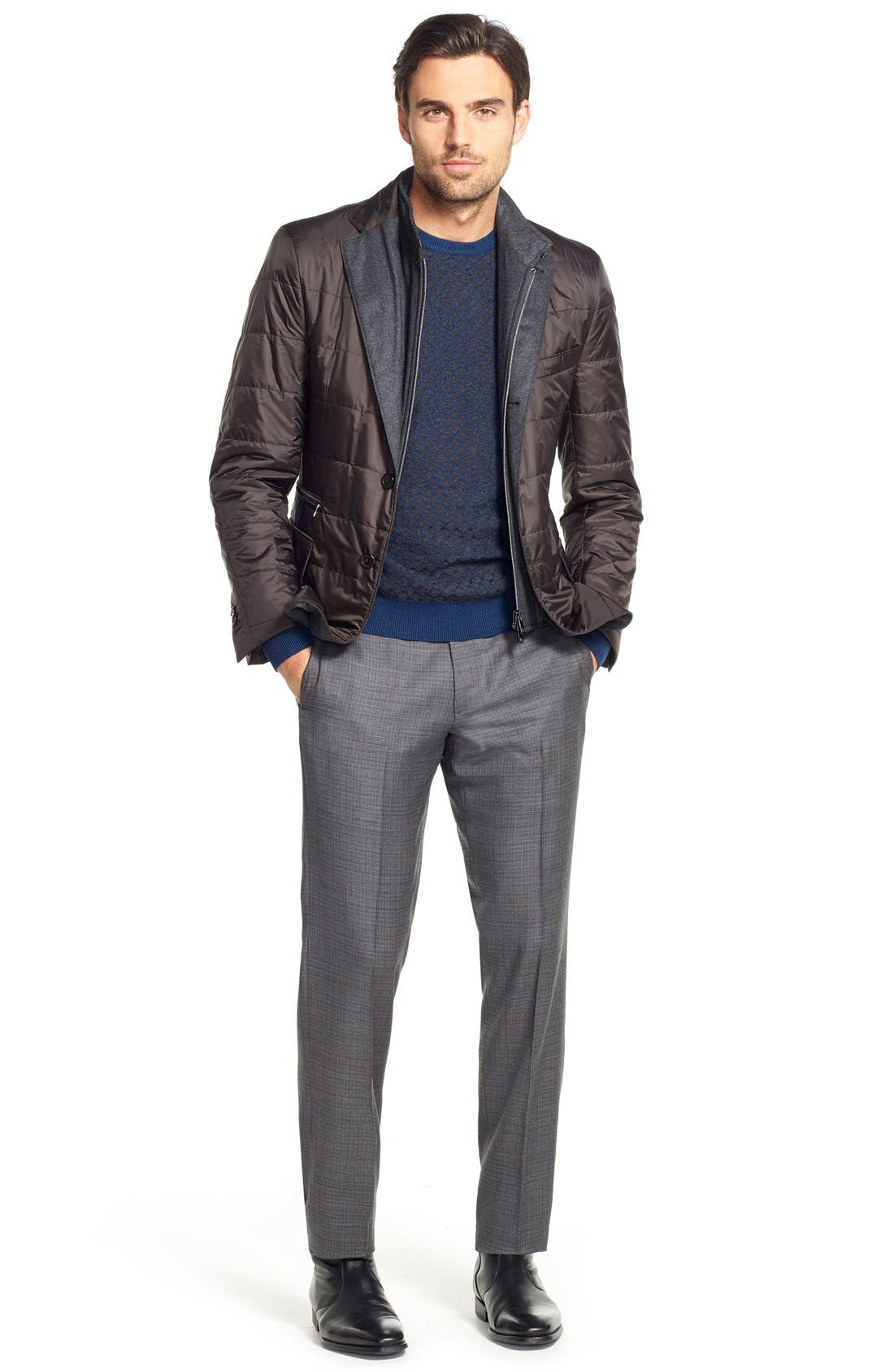 Toscano Circle Texture Crewneck Sweater (Men) | Nordstrom