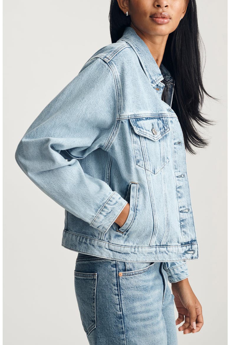 Rubie Denim Trucker Jacket, Alternate, color, BLEACHED ICON