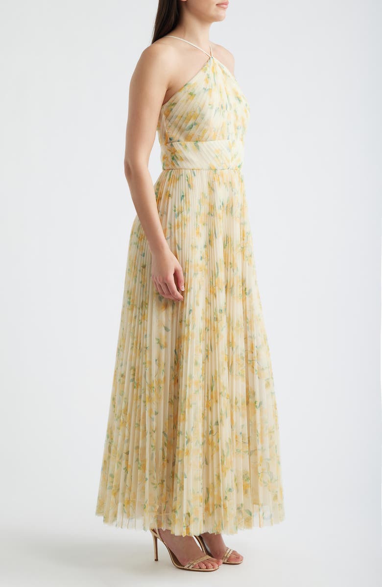 Hutch Blaine Pleated Gown, Alternate, color, Ivory / Yellow
