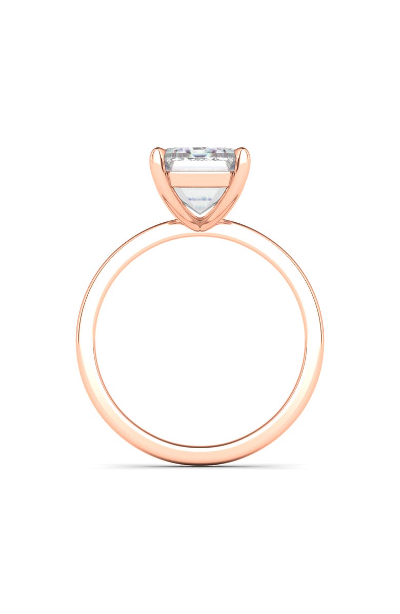 HauteCarat Emerald Cut Lab Created Diamond Ring, Alternate, color, 2.00 Ctw 18K Rose Gold