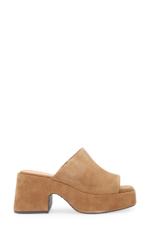 Chocolat Blu Huda Square Toe Sandal In Tan Suede