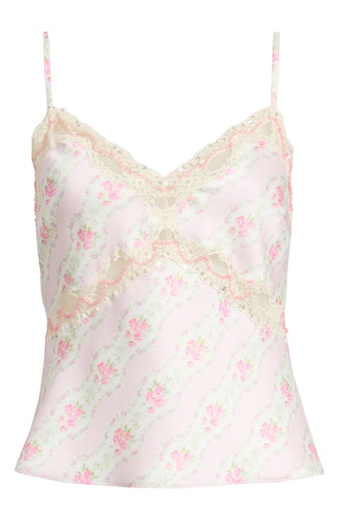 Lamora Lace Trim Satin Camisole