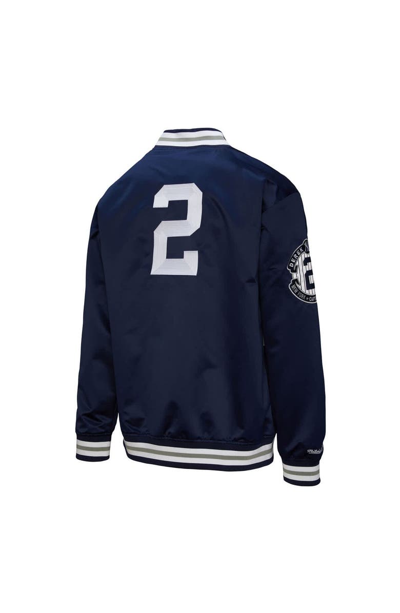Mitchell & Ness Men's Mitchell & Ness Derek Jeter Navy New York Yankees Legends Collection Vintage Satin Full-Snap Jacket, Alternate, color, 