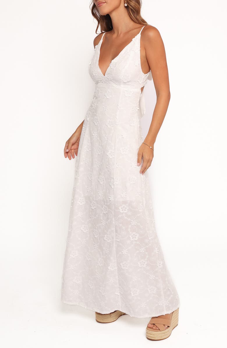 Petal & Pup Ford Floral Embroidered A-Line Maxi Dress, Alternate, color, White