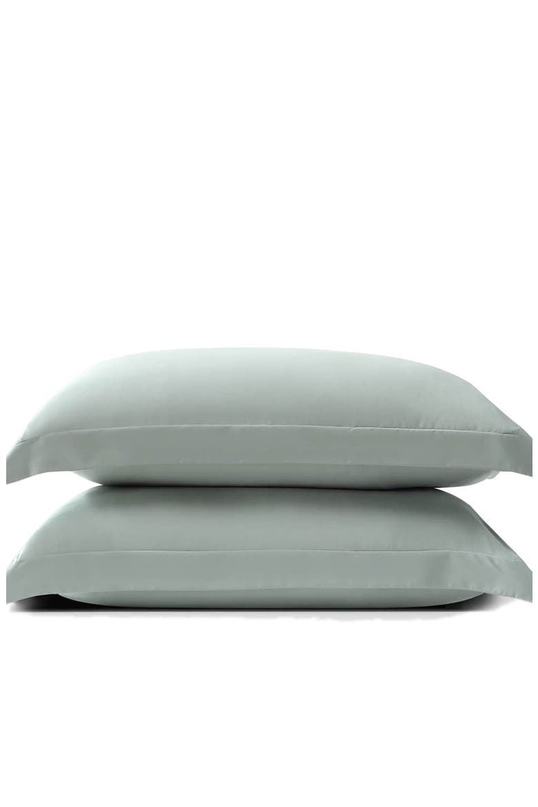 Set of 2 Silky Pillow Shams, Alternate, color, SLATE GREY