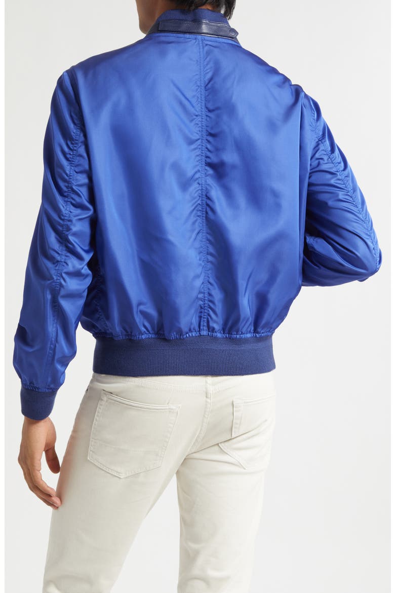 Technical Silk Poplin Bomber Jacket, Alternate, color, ROYAL BLUE