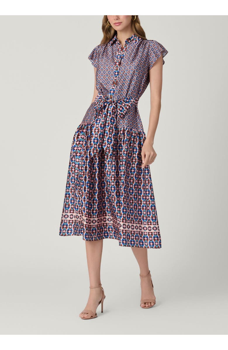 Shoshanna Kennedy Paulo Geo Print Dress, Main, color, Blush Multi