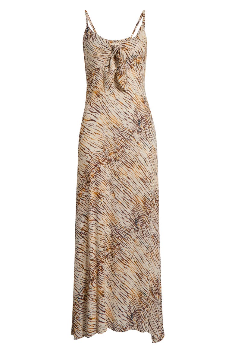 Cutout Tie Front Maxi Cover-Up Sundress, Alternate, color, NEUTRAL SAHARA
