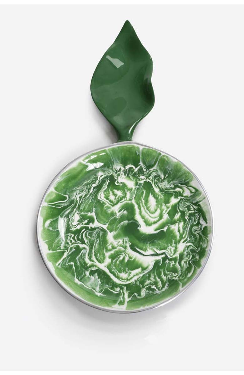 Lunares Verdura Appetizer Server Round, Alternate, color, White