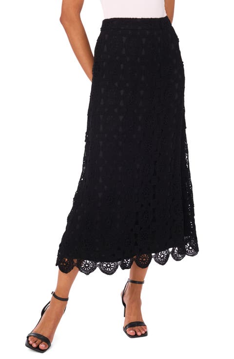 Crochet Cotton Blend Maxi Skirt