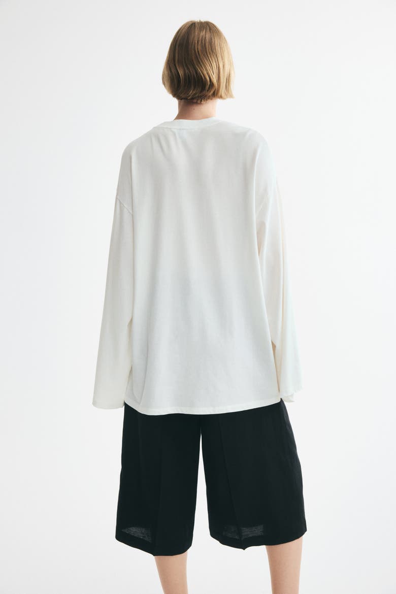 Long-sleeved Cotton Top, Alternate, color, Cream