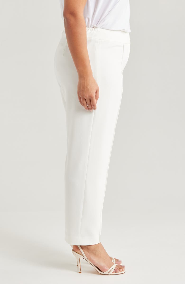 KASPER Flat Front Slim Pants, Alternate, color, Vanilla Ice