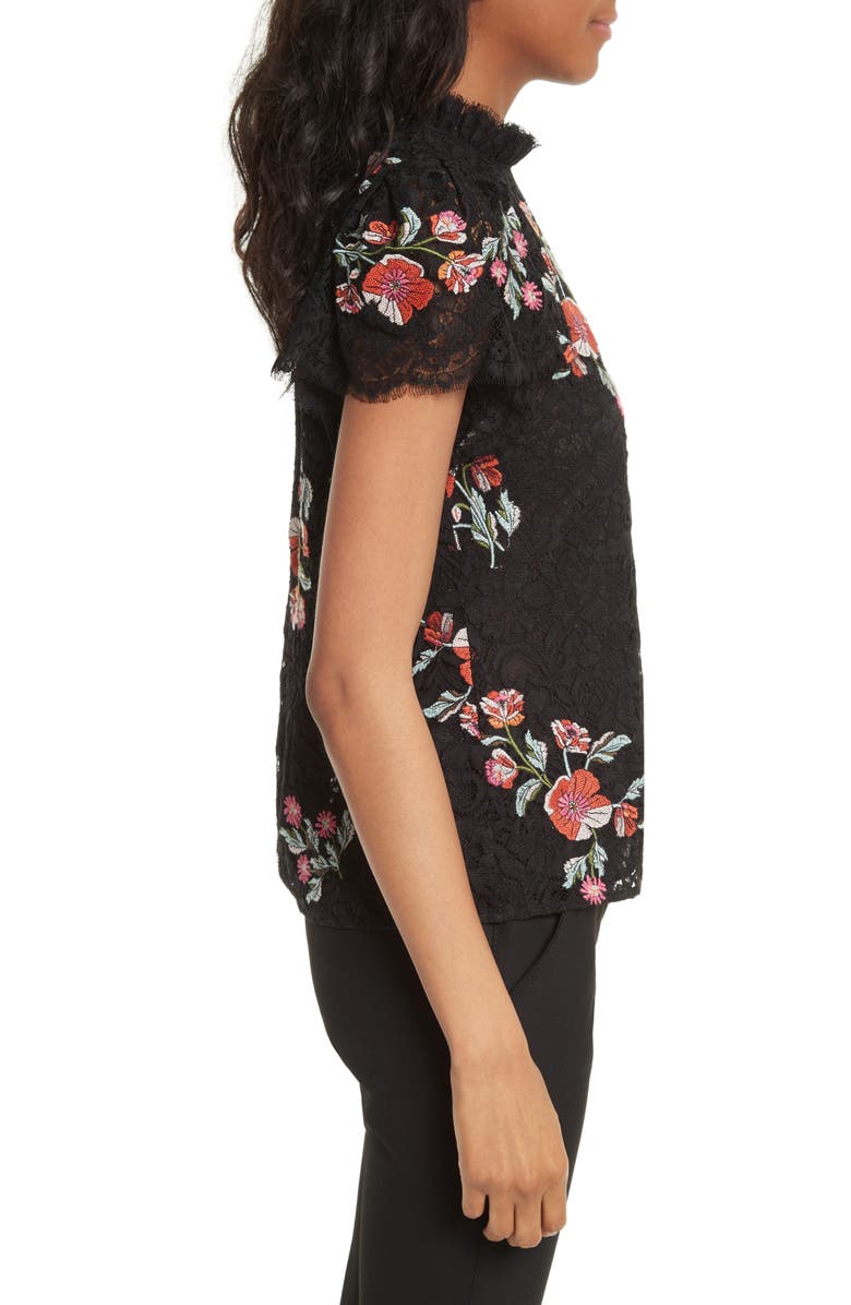 Rebecca Taylor Embroidered Lace Top, Alternate, color,