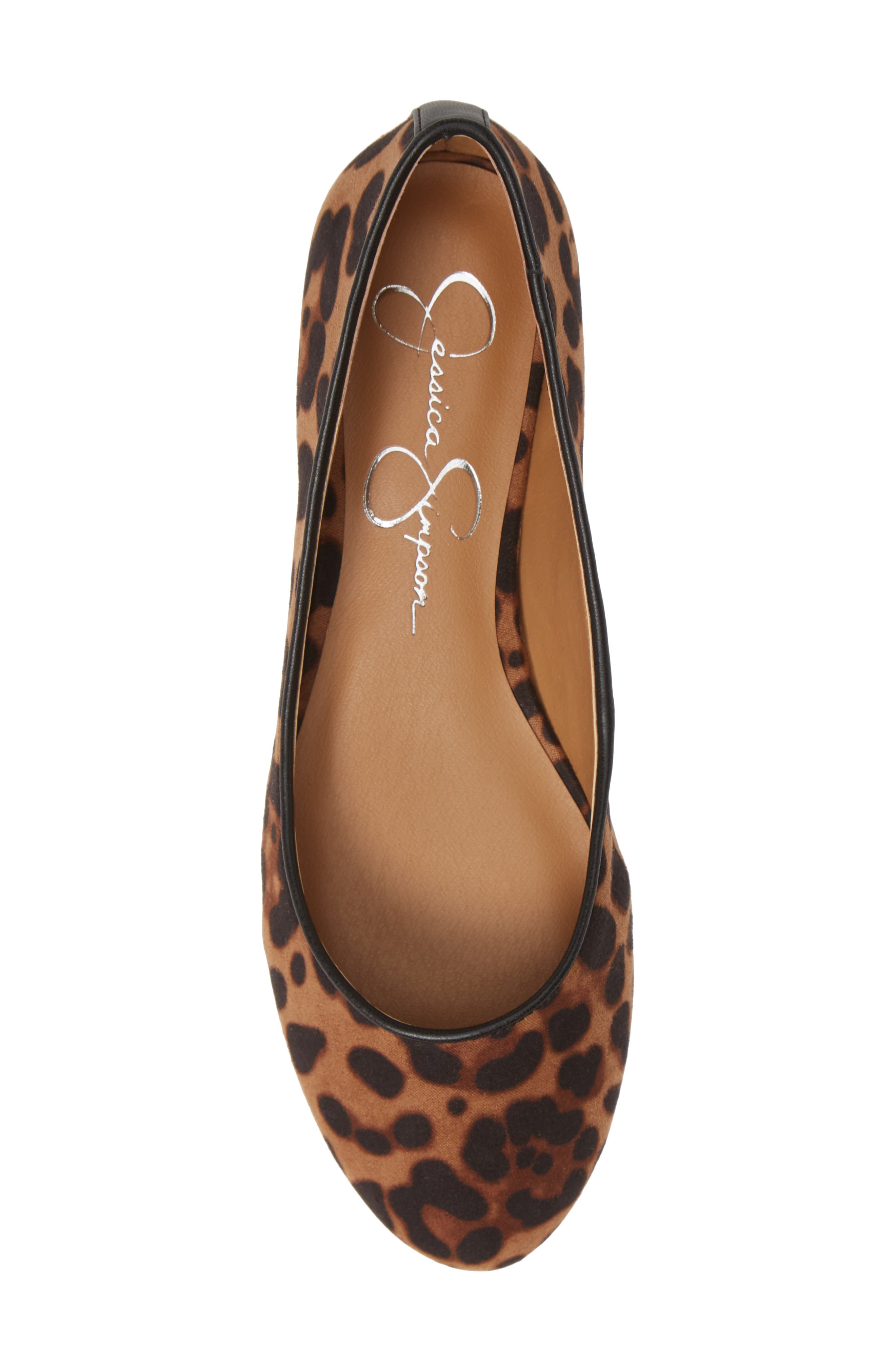 Garcelle Skimmer Flat, Alternate, color, NATURAL LEOPARD PRINT FABRIC