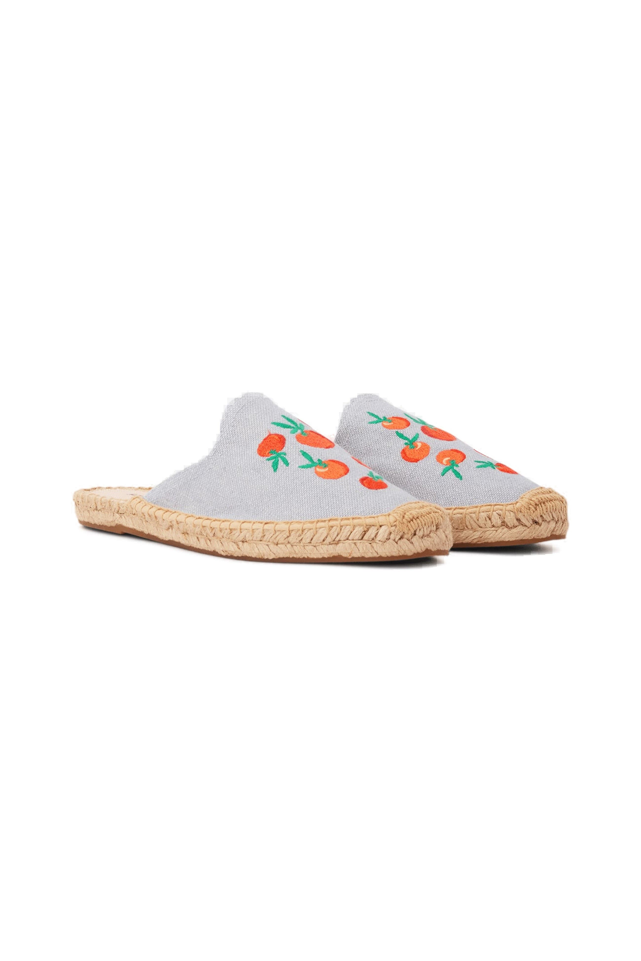 The Smoking Mule Embroidery Espadrille, Alternate, color, Oranges - Dolphin Blue