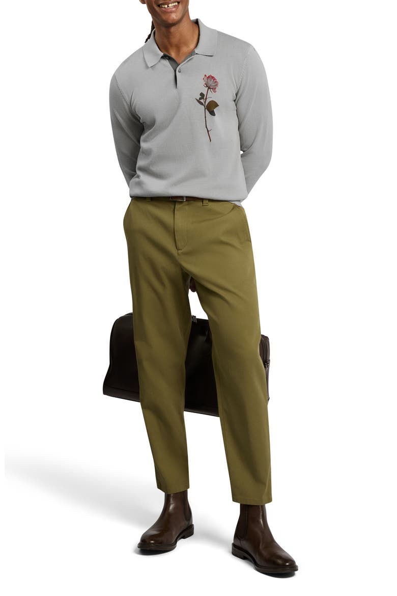 Maeliss Long Sleeve Polo, Alternate, color, GREY