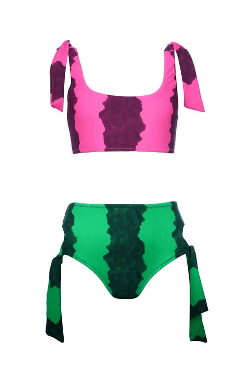 Nessi Byrd Kids' Tie-shoulder Two Piece Bikini In Pink