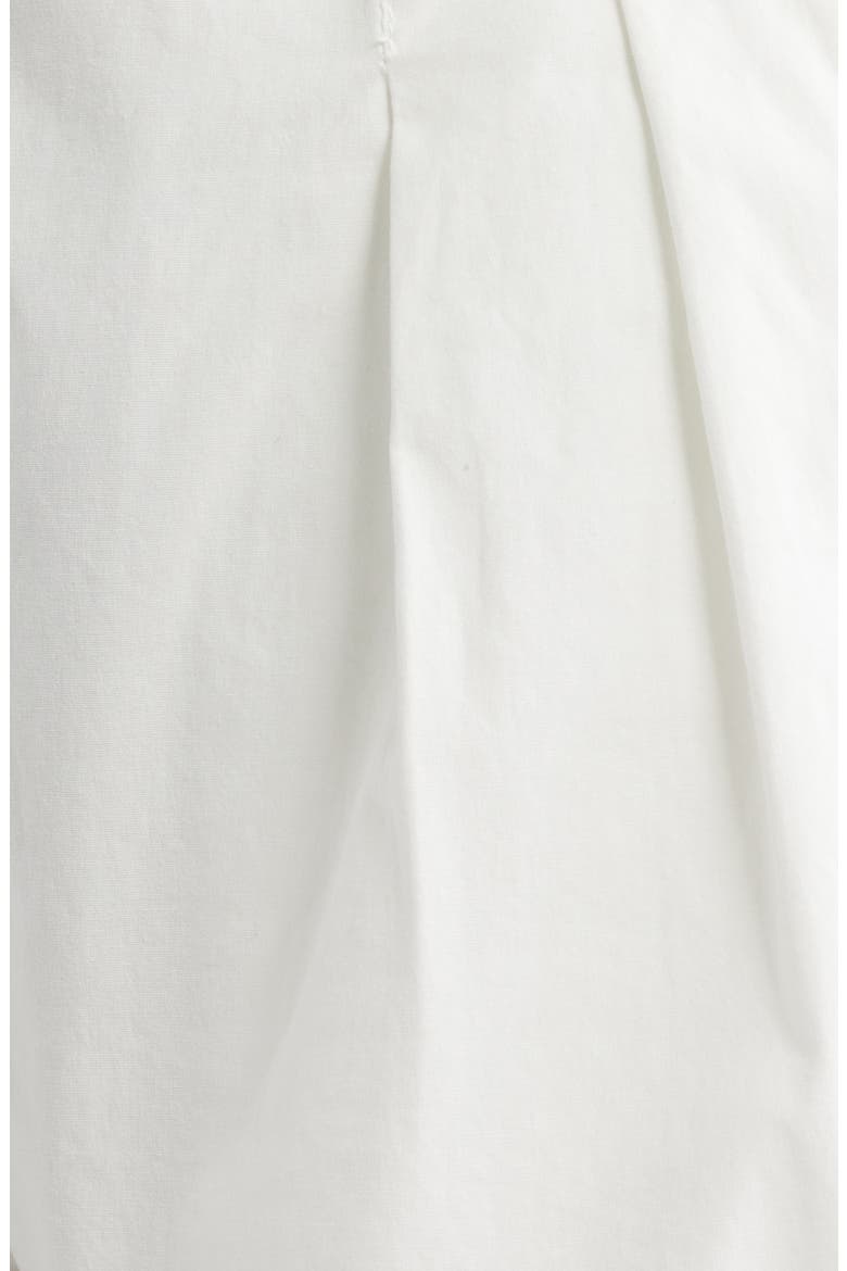 Pleated Stretch Cotton Shorts, Alternate, color, WHITE
