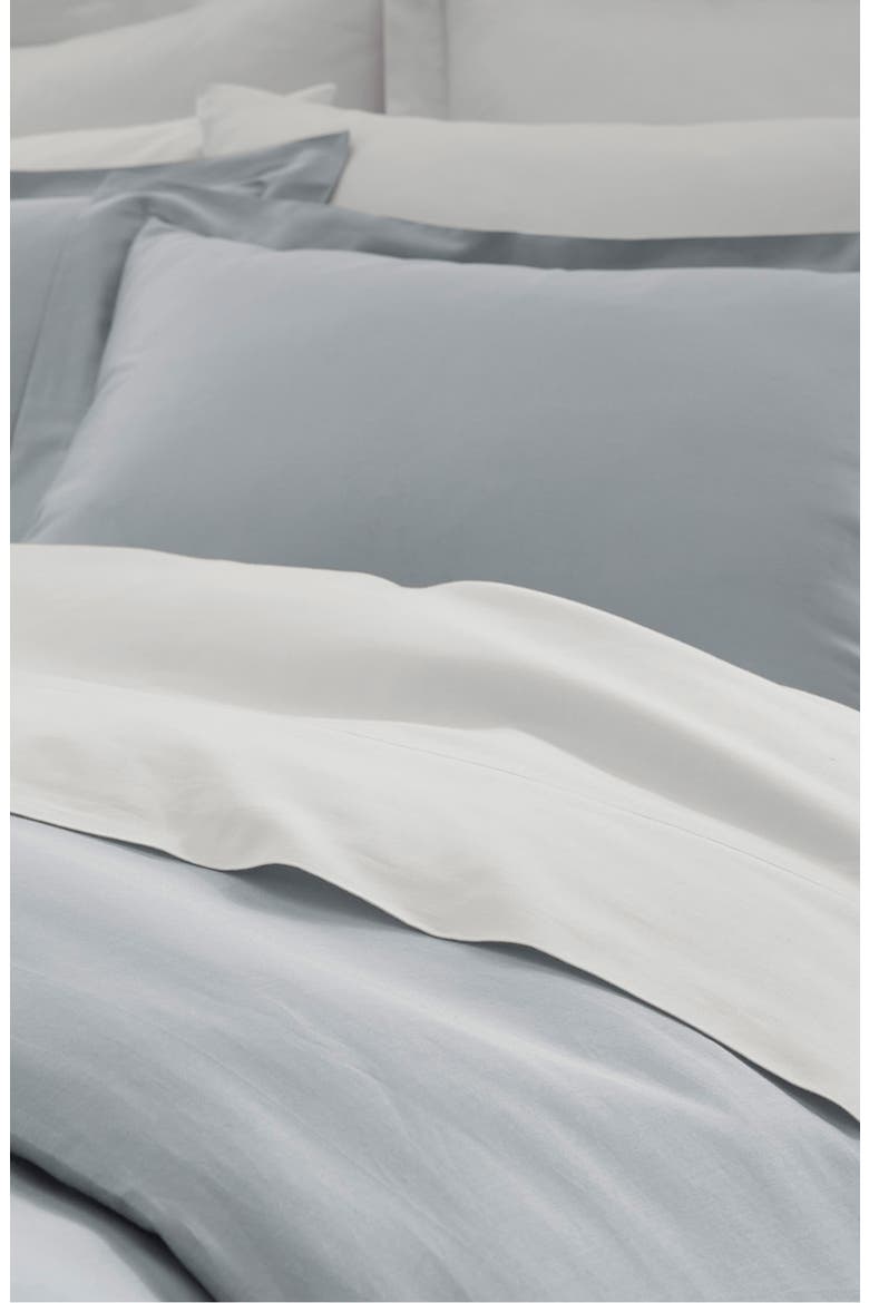 Signature Hemmed Duvet Set, Alternate, color, SHORE