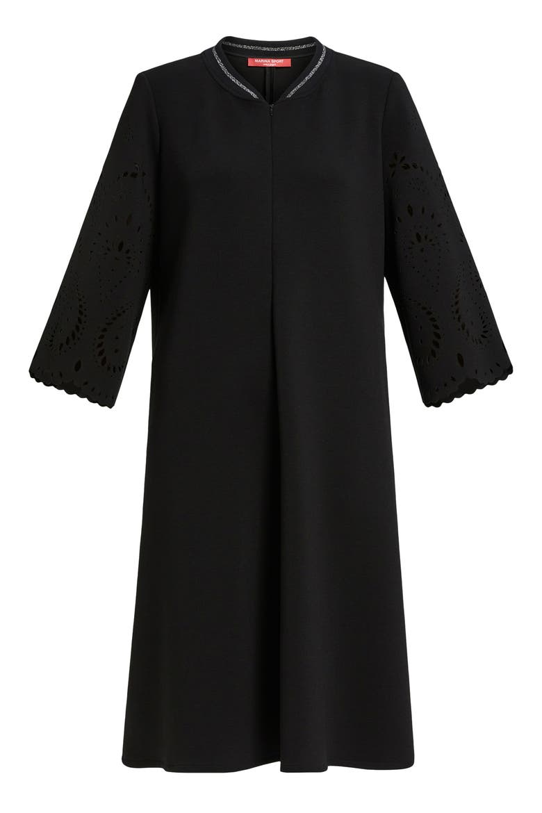 Editta Scuba Knit Dress, Alternate, color, BLACK