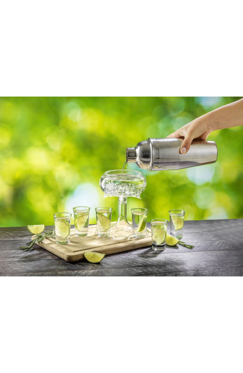 JoyJolt Shot Glass & Shot Dispenser 7-Piece Set, Alternate, color, Clear