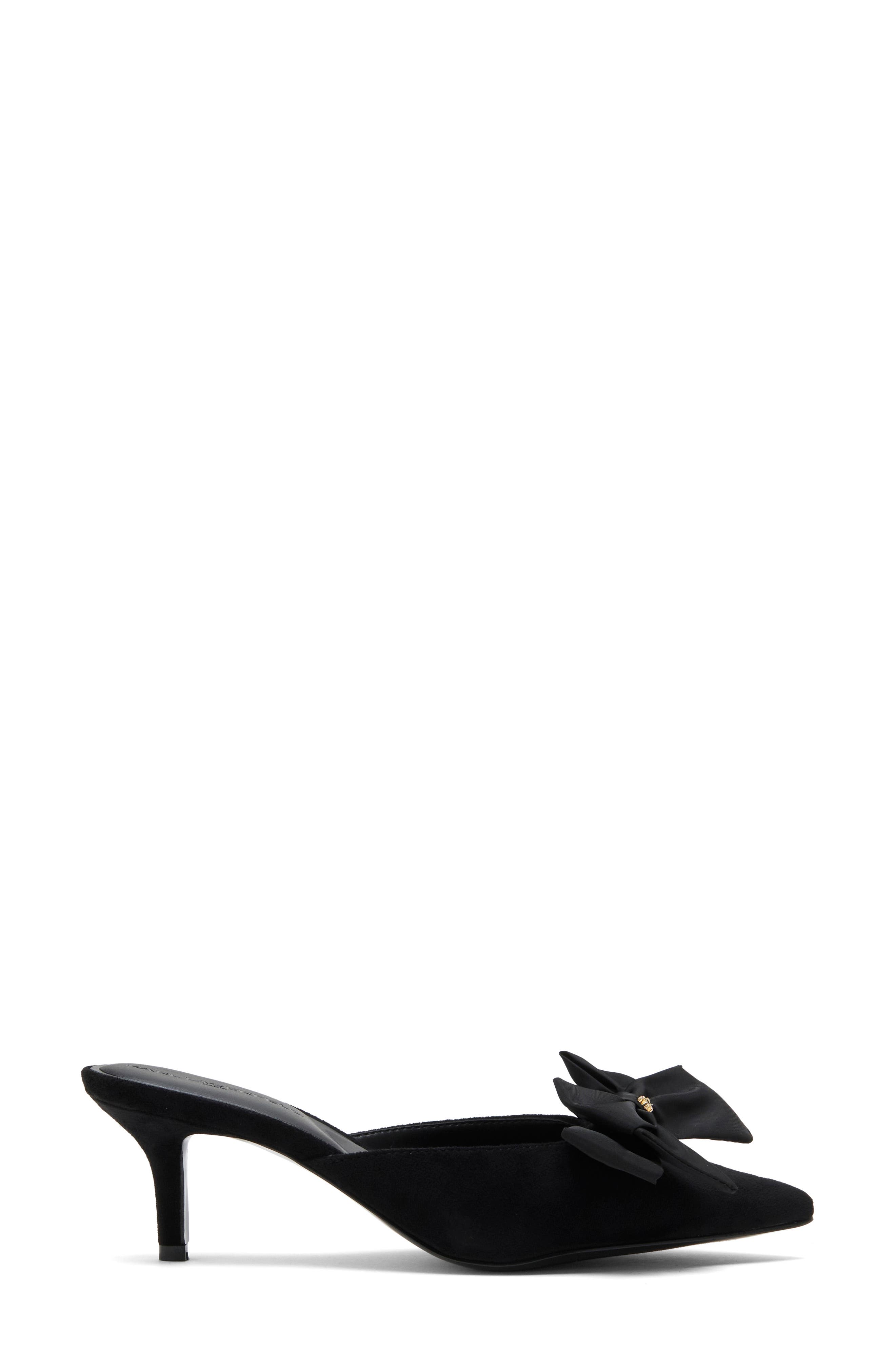 Lantern Pointed Toe Mule, Alternate, color, BLACK